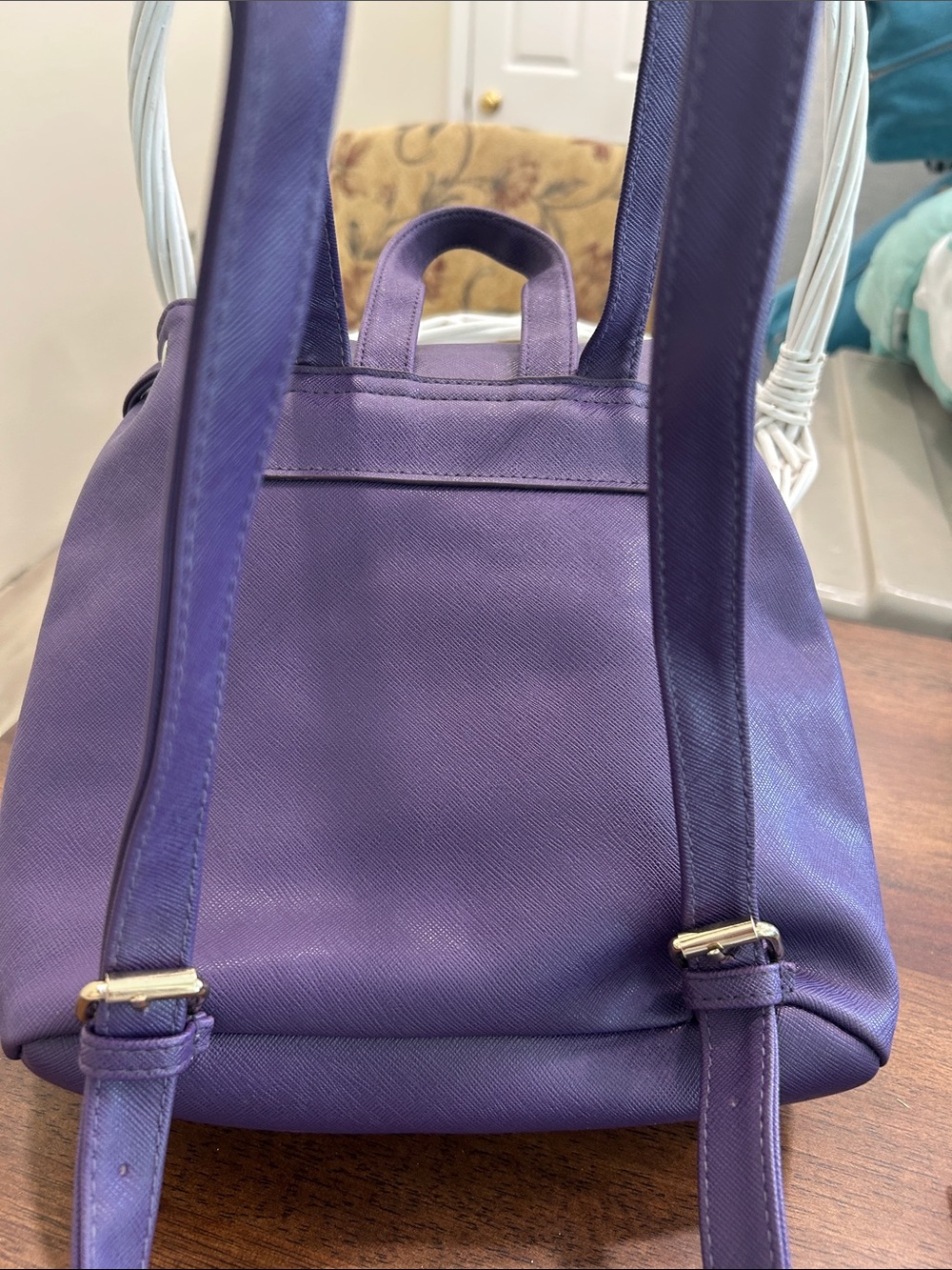 MONAT Purple Mini Backpack with Drawstring Flap - Picture 5 of 7